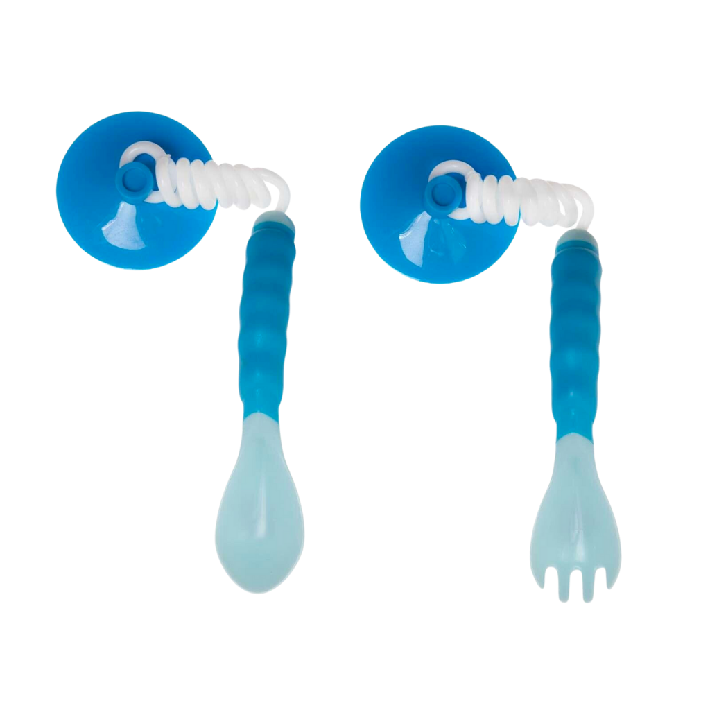 Juego de Cubiertos y Platos Dreambaby - 9-24 meses - Azul