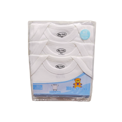 Body Suits Manga Corta Para Bebé Big Oshi - 0-3 meses - 3 piezas