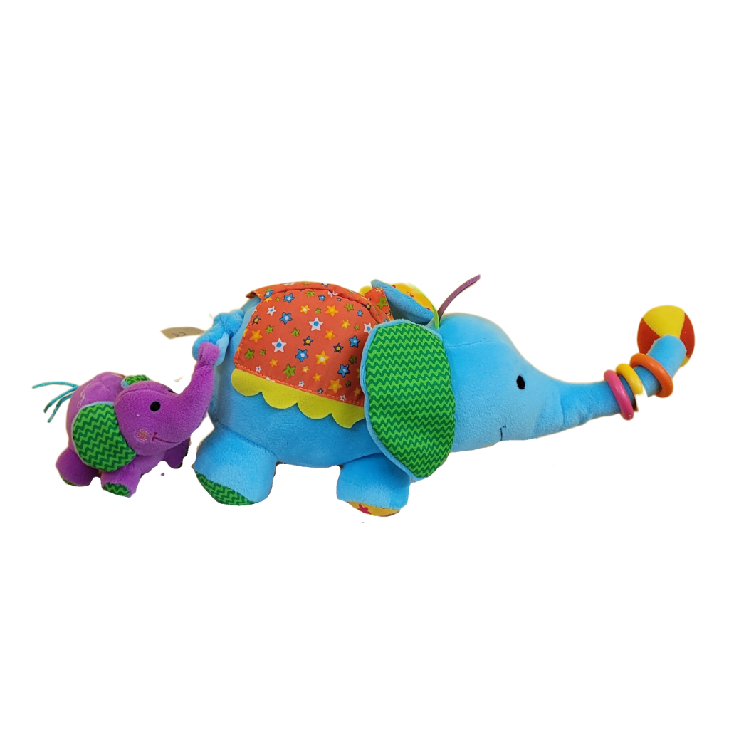Peluche Sensorial Mamá Feliz y Bebé Elefante BibaToys