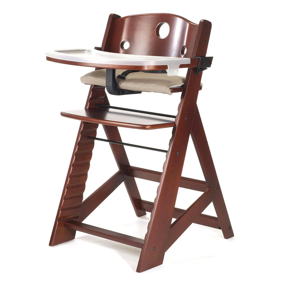Silla Keekaroo Altura Derecho Caoba Con Mesa Alimenticia