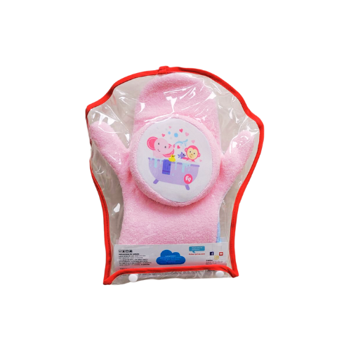 Set de Esponja y Guante de Baño para Bebé - 2 Piezas - Diseño de Elefante/Mono
