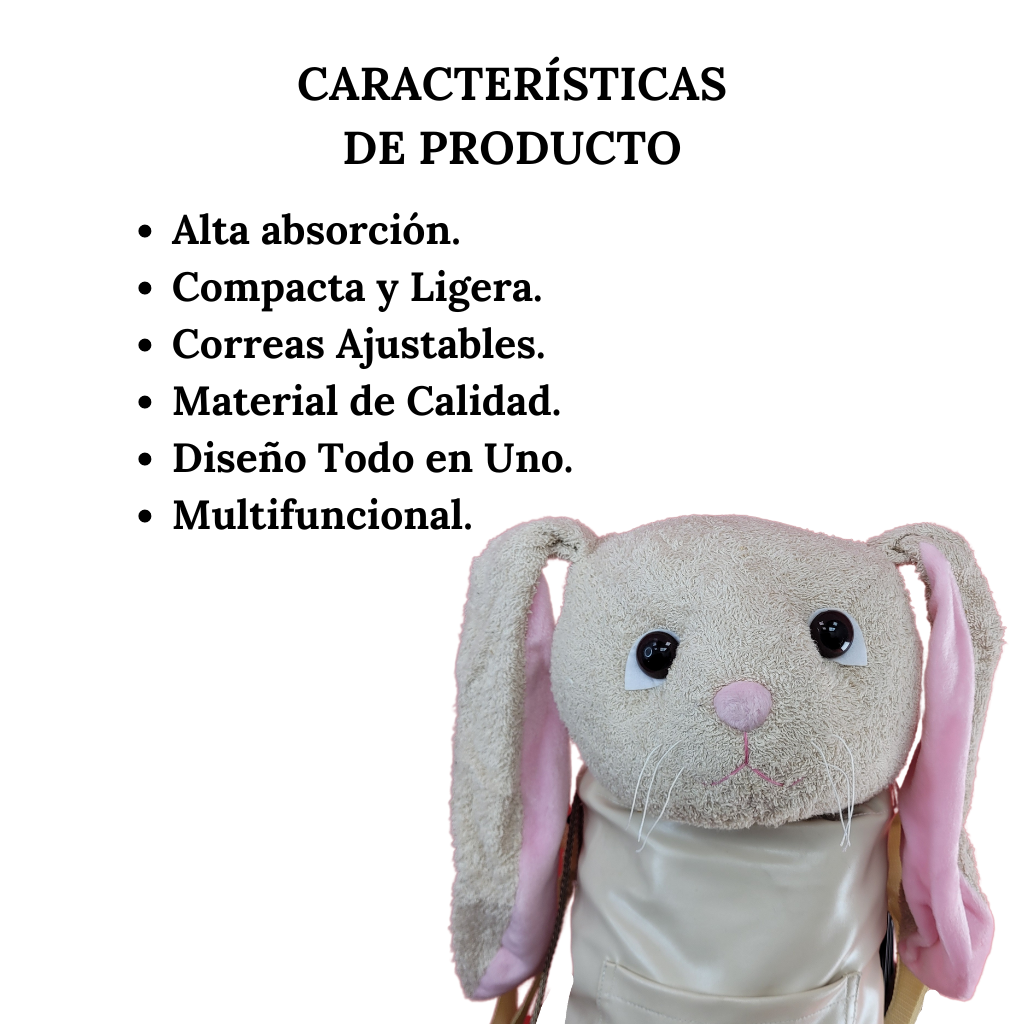 Mochila con Toalla de Baño Diseño de Conejo