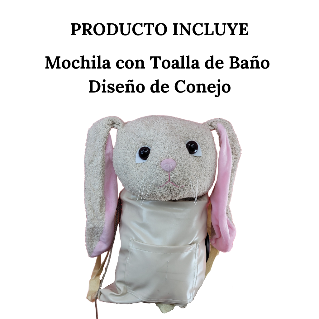 Mochila con Toalla de Baño Diseño de Conejo