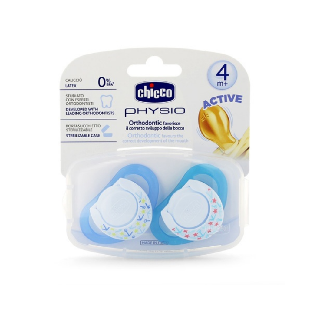 Chupones Physio Ortodontico Para Bebes Chicco Azul 4+meses
