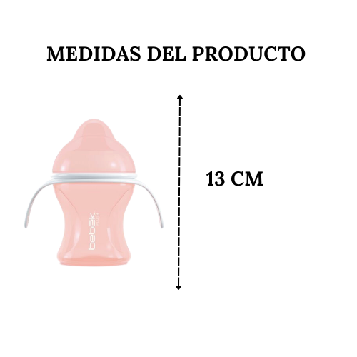 Biberón con Boquilla Flexible con Asas - Rosa - 5oz/150ml - 9+ meses - Bebek