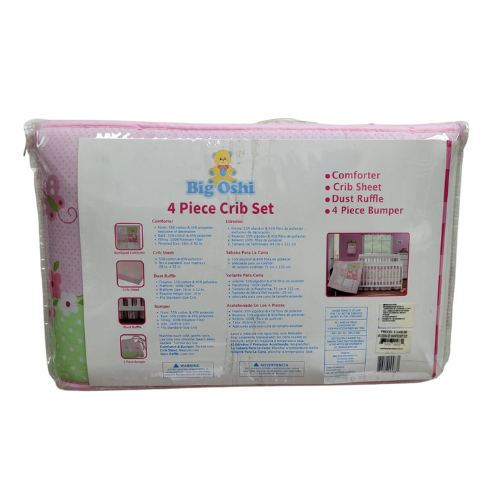 Set de Cuna Big Oshi - Colección Mariposas en Flores Rosa