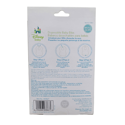Baberos Desechables Para Bebes Disney baby - 12 piezas - 0+ meses