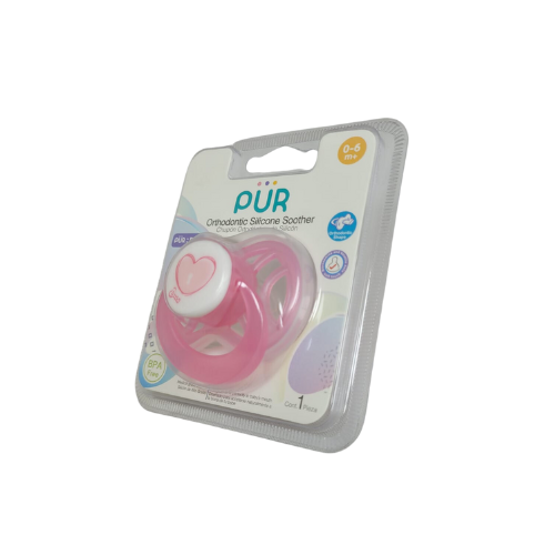 Pur Chupón de Silicona Simétrico Ventilado 0-6 Meses- Corazón