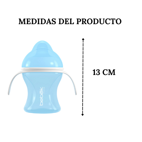 Biberón con Boquilla Flexible con Asas - Azul 5oz/150ml 9+ meses - Bebek