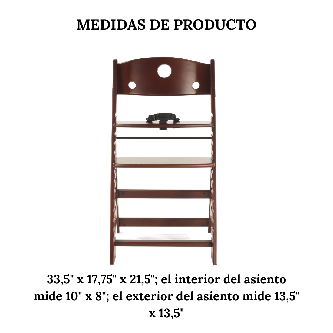Silla Keekaroo Altura Derecho Caoba Con Mesa Alimenticia
