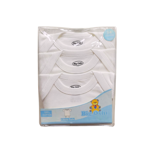 Body Suits Manga Corta para Bebé Big Oshi - 3-6 meses - 3 piezas