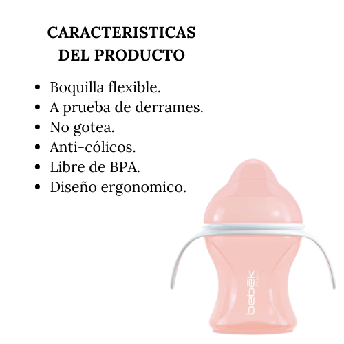 Biberón con Boquilla Flexible con Asas - Rosa - 5oz/150ml - 9+ meses - Bebek
