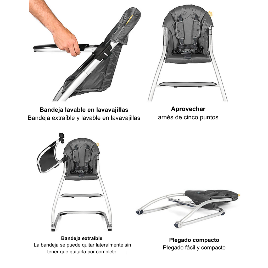 Silla De Alimentación Con Bandeja Babyhome - Modelo Graphite