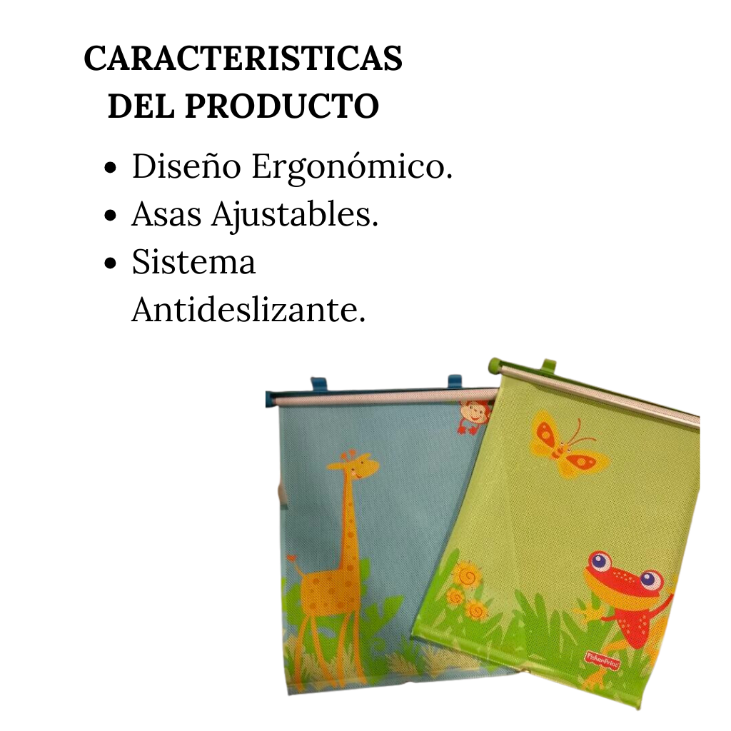Cortinas Protectoras para Coche Fisher Price - Diseño de Jirafa y Rana