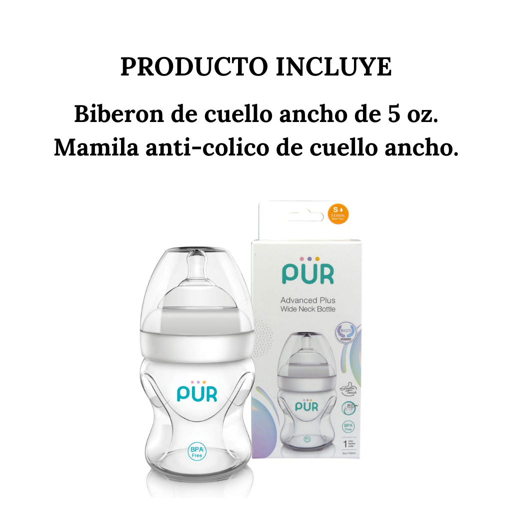Biberon Pür de Cuello Ancho 5oz/150ml