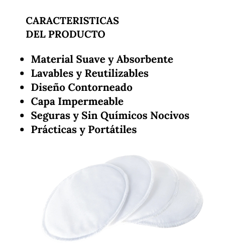 Almohadillas de Lactancia Lavables PÜR - Paquete de 4 piezas