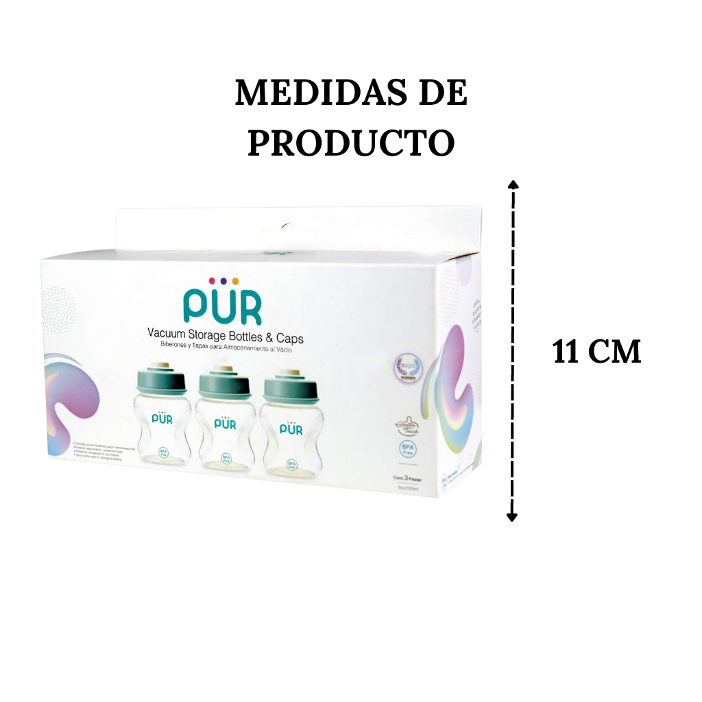 Set De Biberones Y Tapas Para Almacenamiento Al Vació 150ml