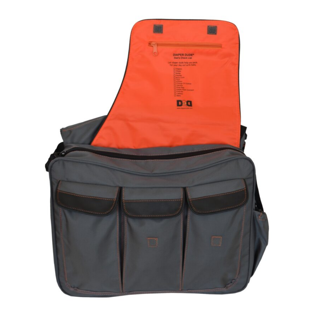 Pañalera Negra Para Papás Flap Messenger Il - Diaper Dude