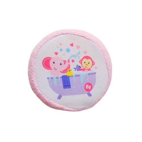 Set de Esponja y Guante de Baño para Bebé - 2 Piezas - Diseño de Elefante/Mono