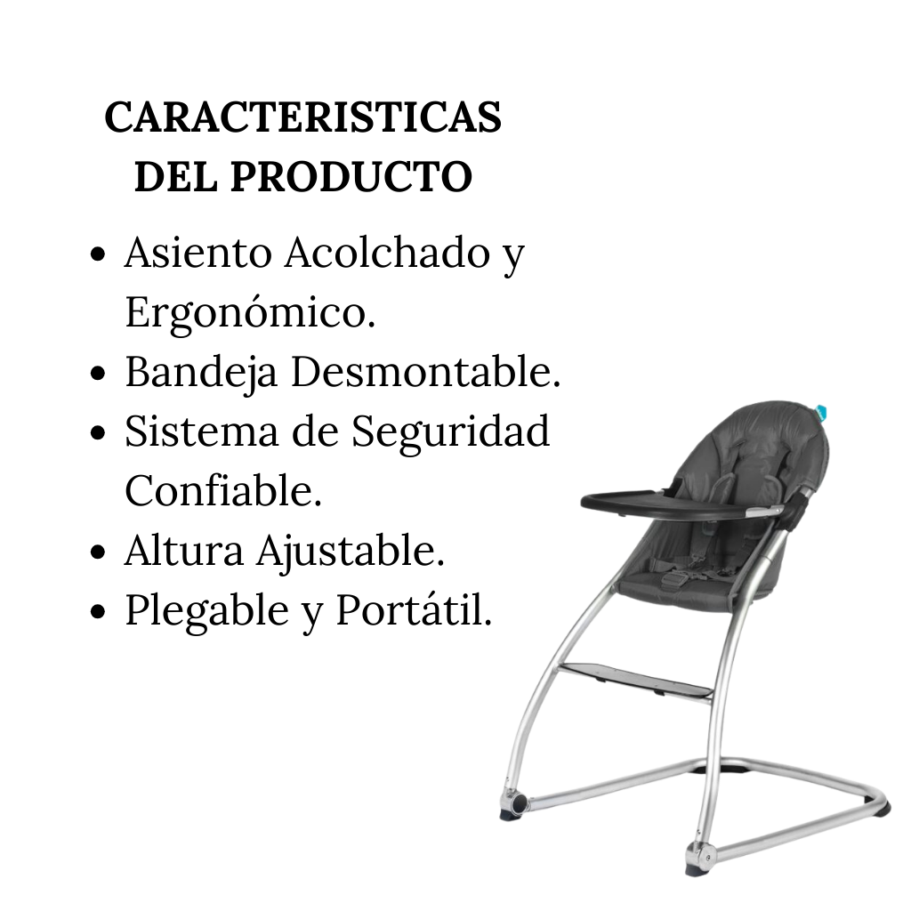 Silla De Alimentación Con Bandeja Babyhome - Modelo Graphite