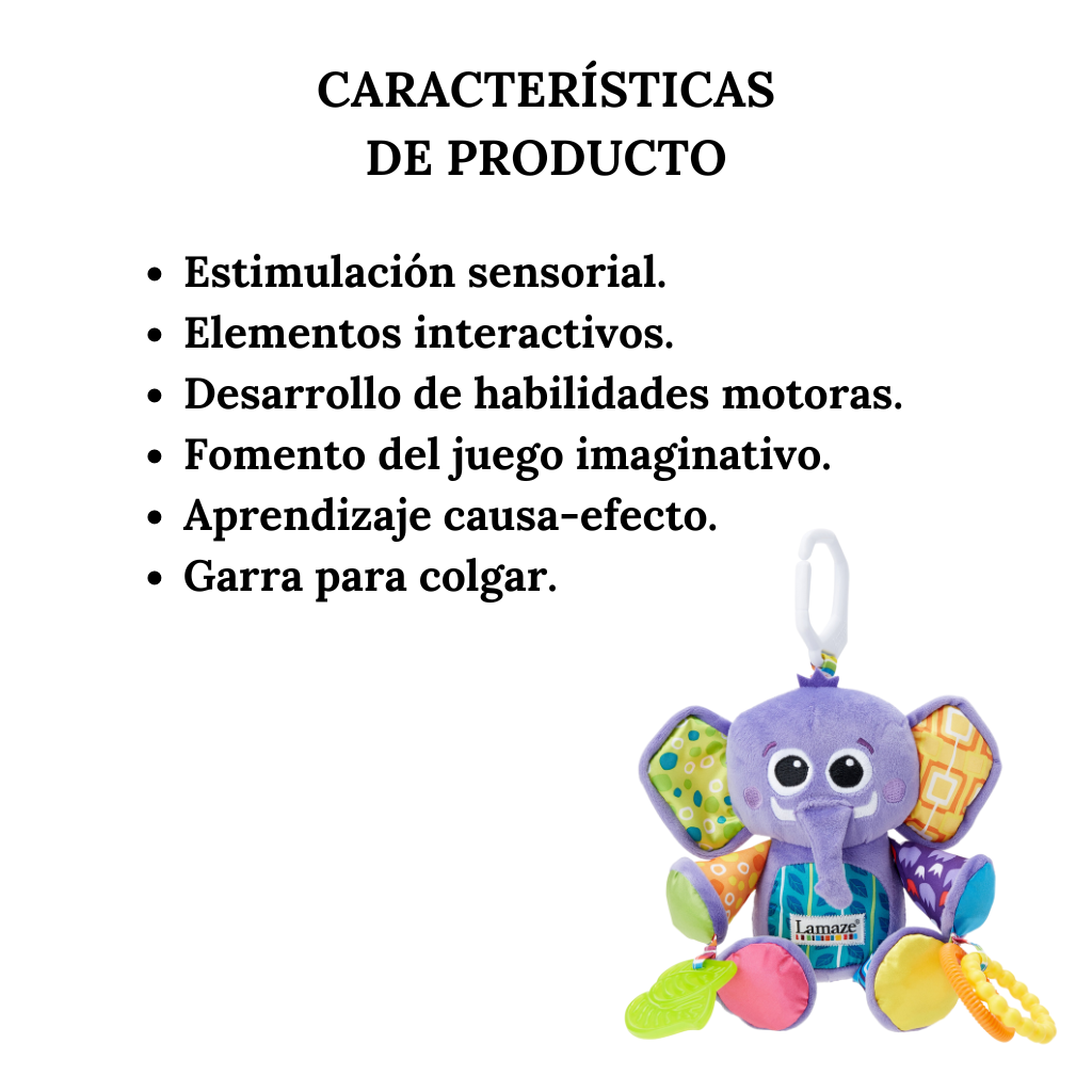 Peluche Interactivo Multisensorial Eddie El Elefante Lamaze