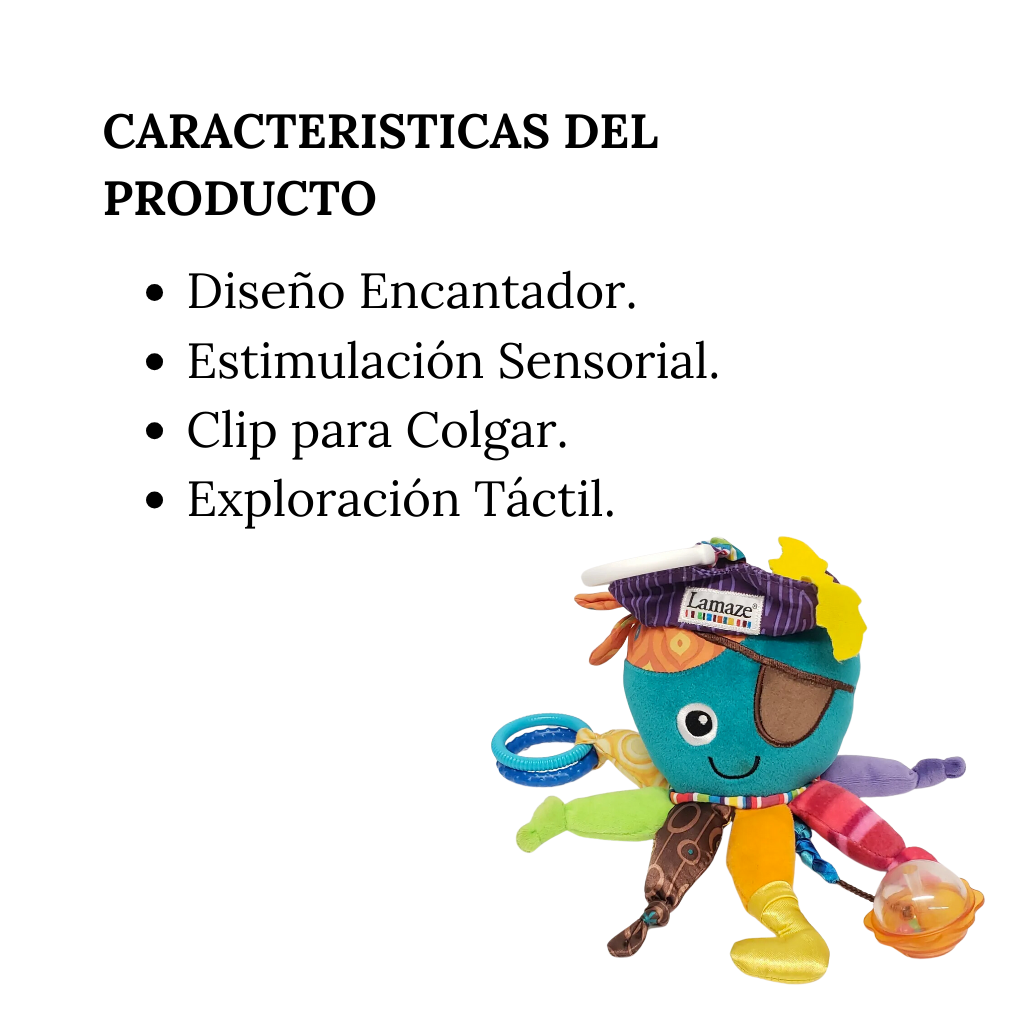 Peluche Interactivo Sensorial Amigo Capitán Calamar Lamaze