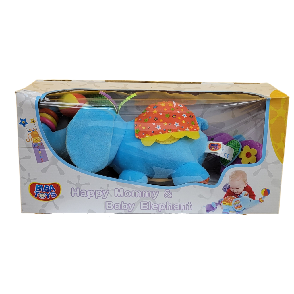 Peluche Sensorial Mamá Feliz y Bebé Elefante BibaToys