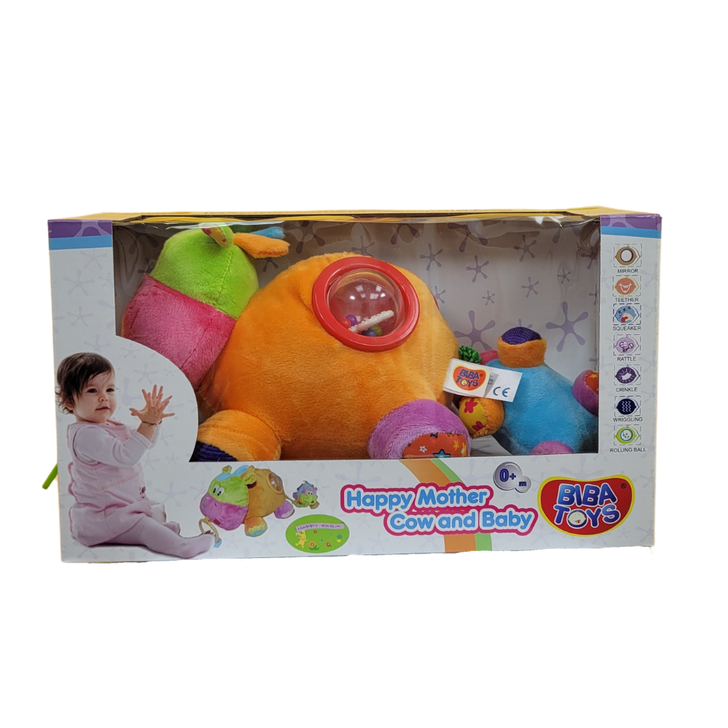 Peluche Sensorial Mamá Feliz y Bebé Vaca BibaToys