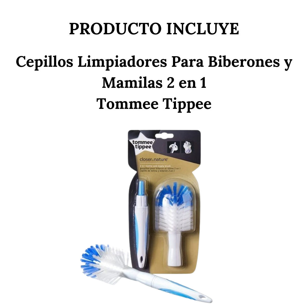 Cepillo Limpiador Para Biberones Y Mamilas 2-1 Tommee Tippee