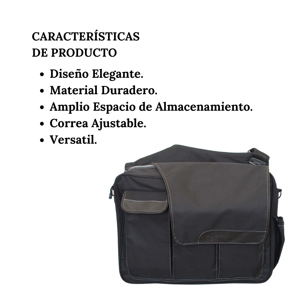Pañalera Negra Para Papás Flap Messenger Il - Diaper Dude
