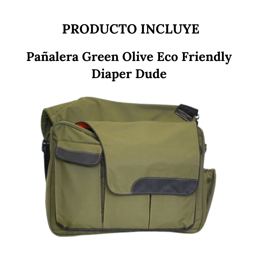 Pañalera Verde Para Papás Olive Eco Friendly Diaper Dude