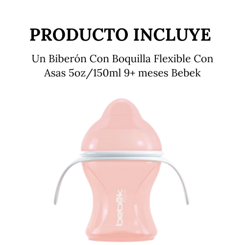 Biberón con Boquilla Flexible con Asas - Rosa - 5oz/150ml - 9+ meses - Bebek