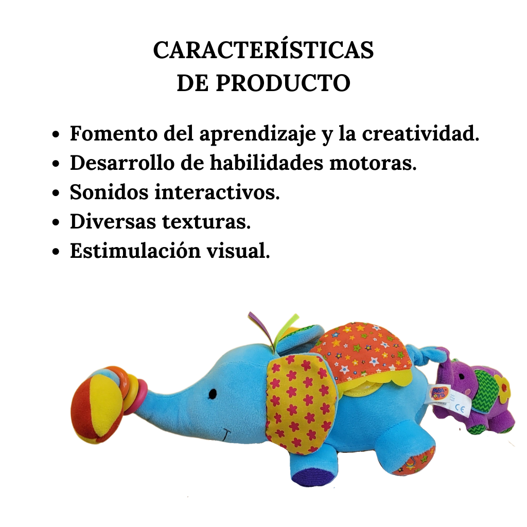 Peluche Sensorial Mamá Feliz y Bebé Elefante BibaToys