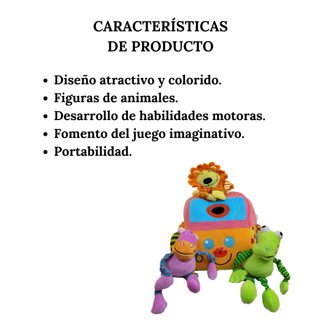Peluche Interactivo Safari Jeep Con Amigos BibaToys 6+meses