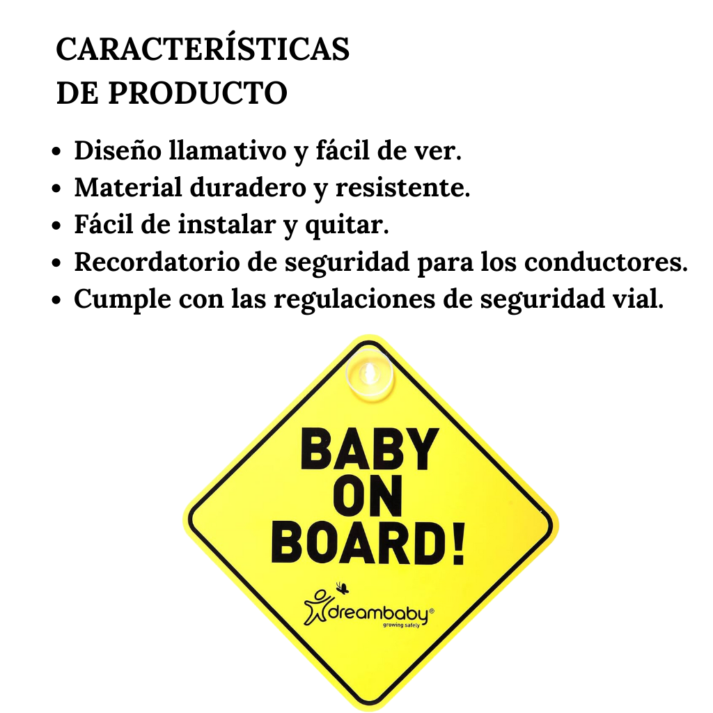 Señal De Seguridad Para Vehículos Baby On Board Dreambaby