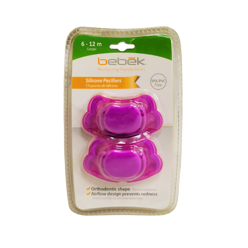 Chupón de Silicona con Flujo de Aire Bebek - Forma odontológica 6-12 meses - 2 pz