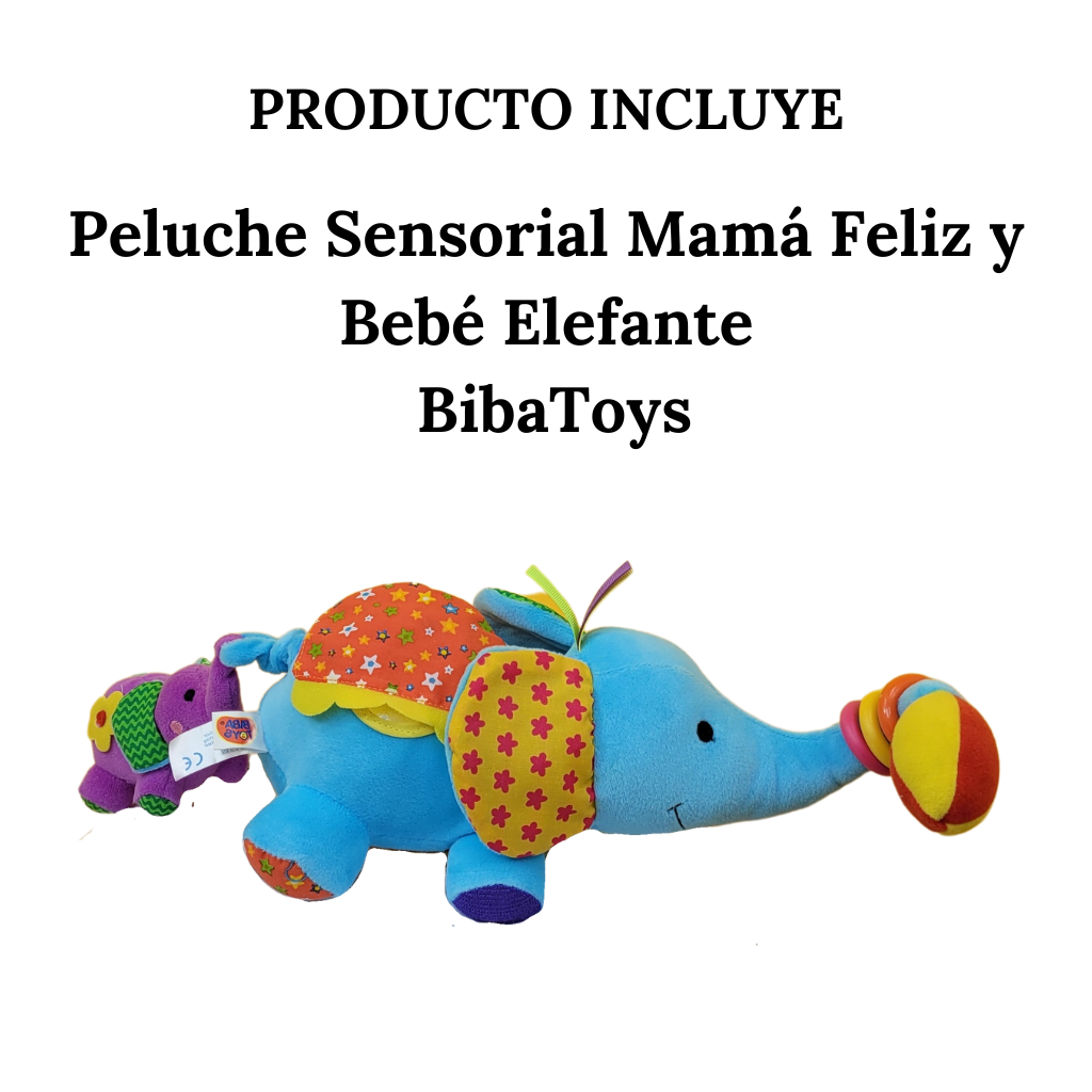 Peluche Sensorial Mamá Feliz y Bebé Elefante BibaToys