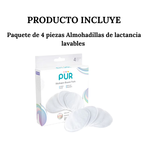 Almohadillas de Lactancia Lavables PÜR - Paquete de 4 piezas