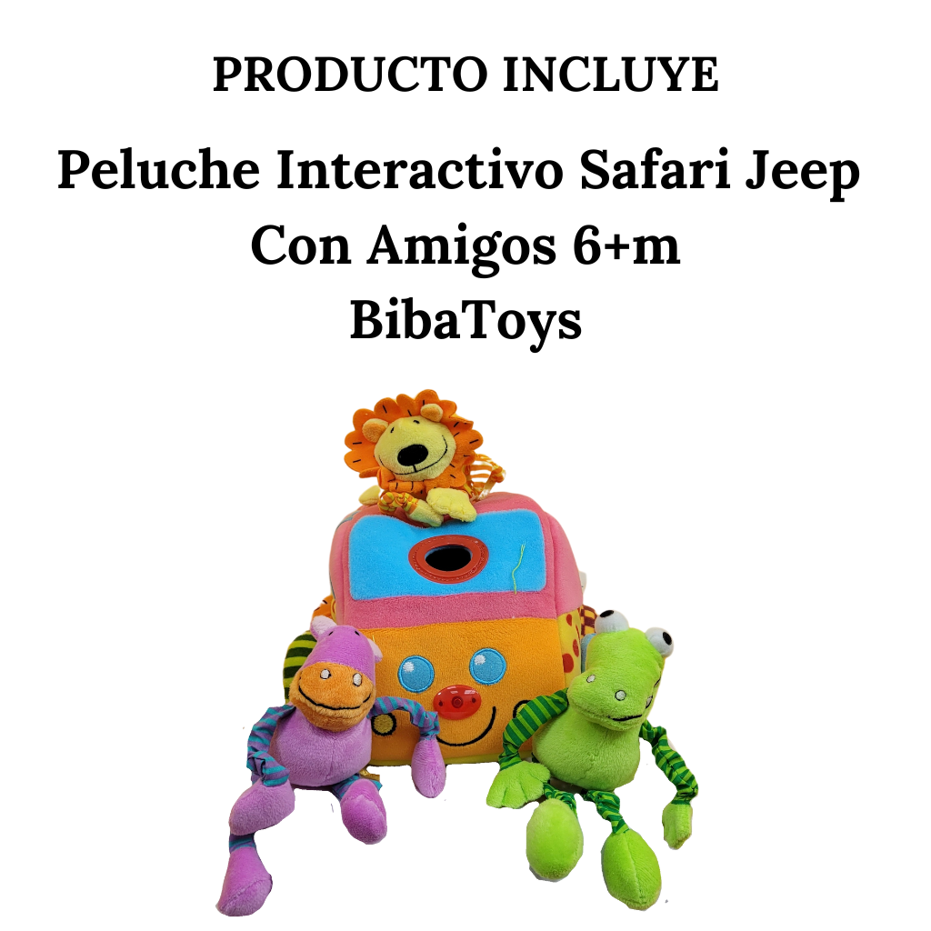 Peluche Interactivo Safari Jeep Con Amigos BibaToys 6+meses