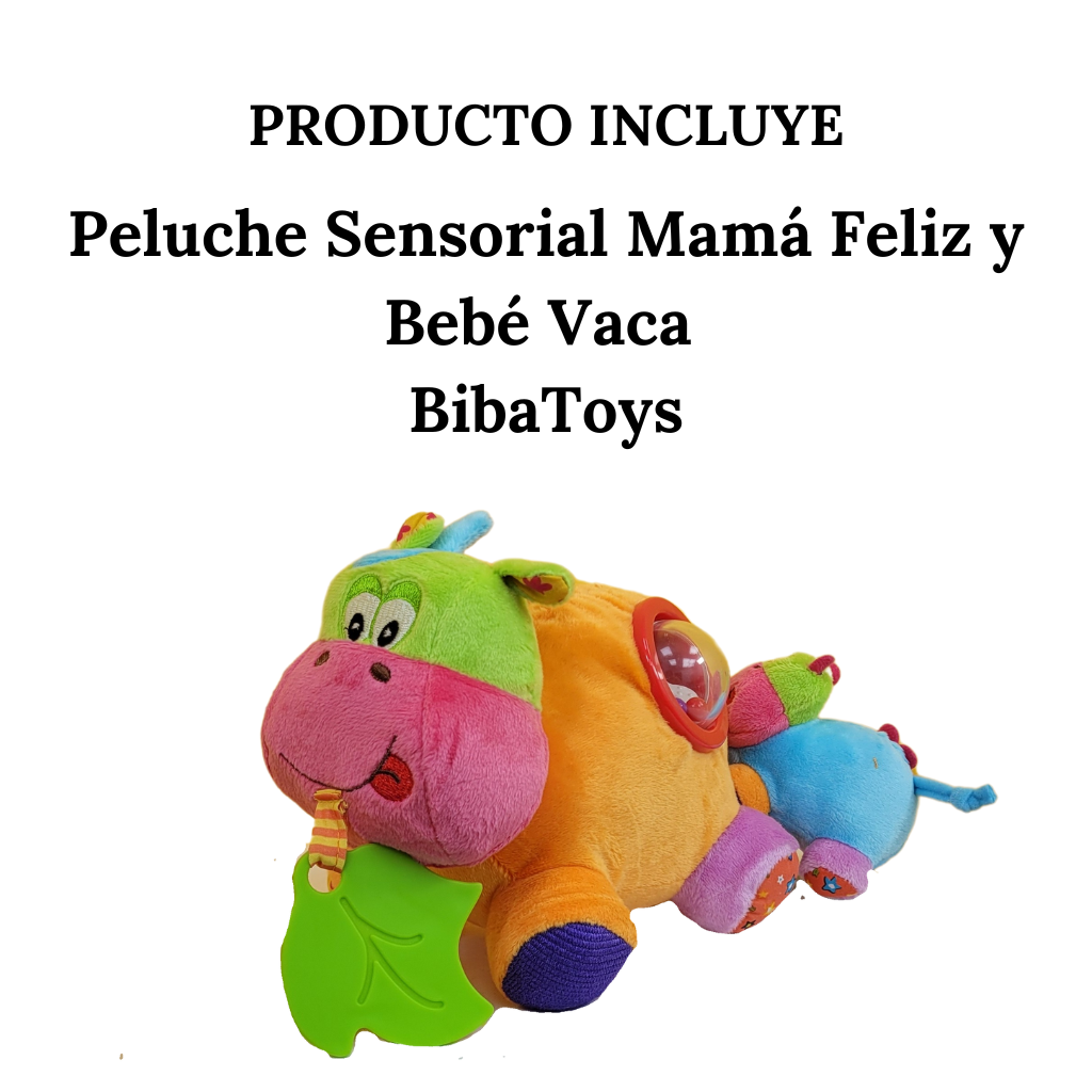 Peluche Sensorial Mamá Feliz y Bebé Vaca BibaToys