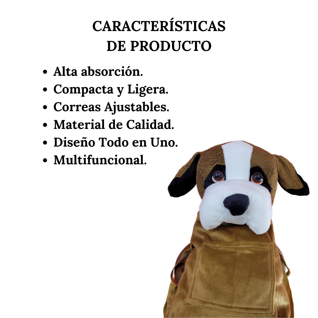 Mochila con Toalla de Baño Diseño de Perrito