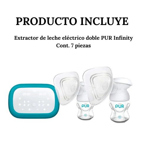 Extractor de leche eléctrico doble PUR Infinity - 7 piezas