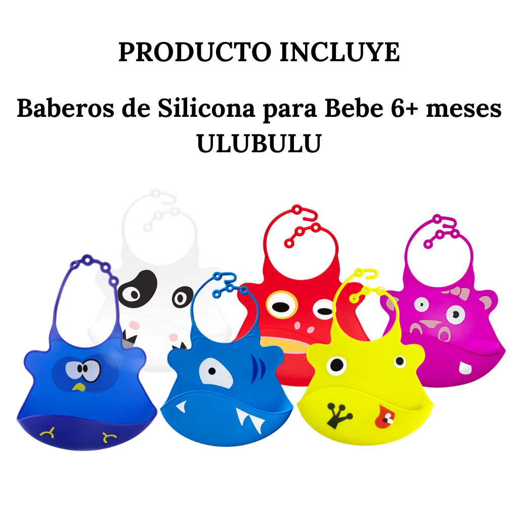 Babero De Silicona Para Bebés 6+ meses Ulubulu