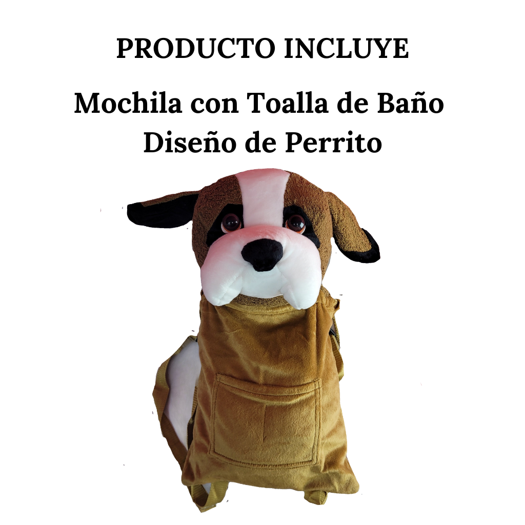 Mochila con Toalla de Baño Diseño de Perrito