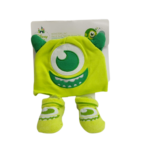 Set de gorro y calcetines Monsters Inc llévame a casa, Mike Wazowski