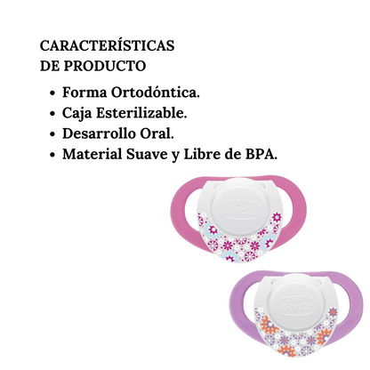 Chupones Physio Ortodontico Para Bebes Chicco Rosa 4+meses