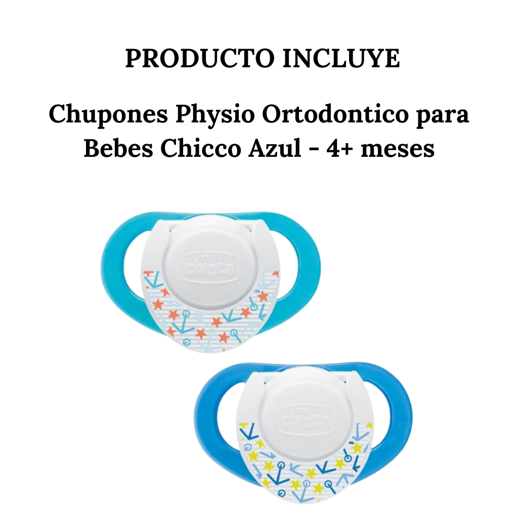 Chupones Physio Ortodontico Para Bebes Chicco Azul 4+meses