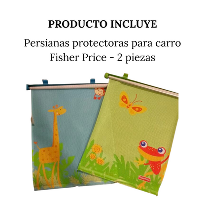 Cortinas Protectoras para Coche Fisher Price - Diseño de Jirafa y Rana