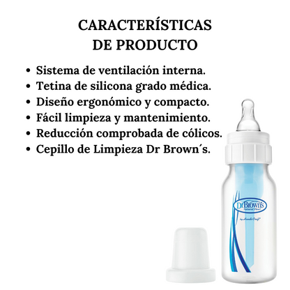 2 Pack Biberones de Vidrio Reducción de Anticólicos Dr Brown´s 4oz/120ml