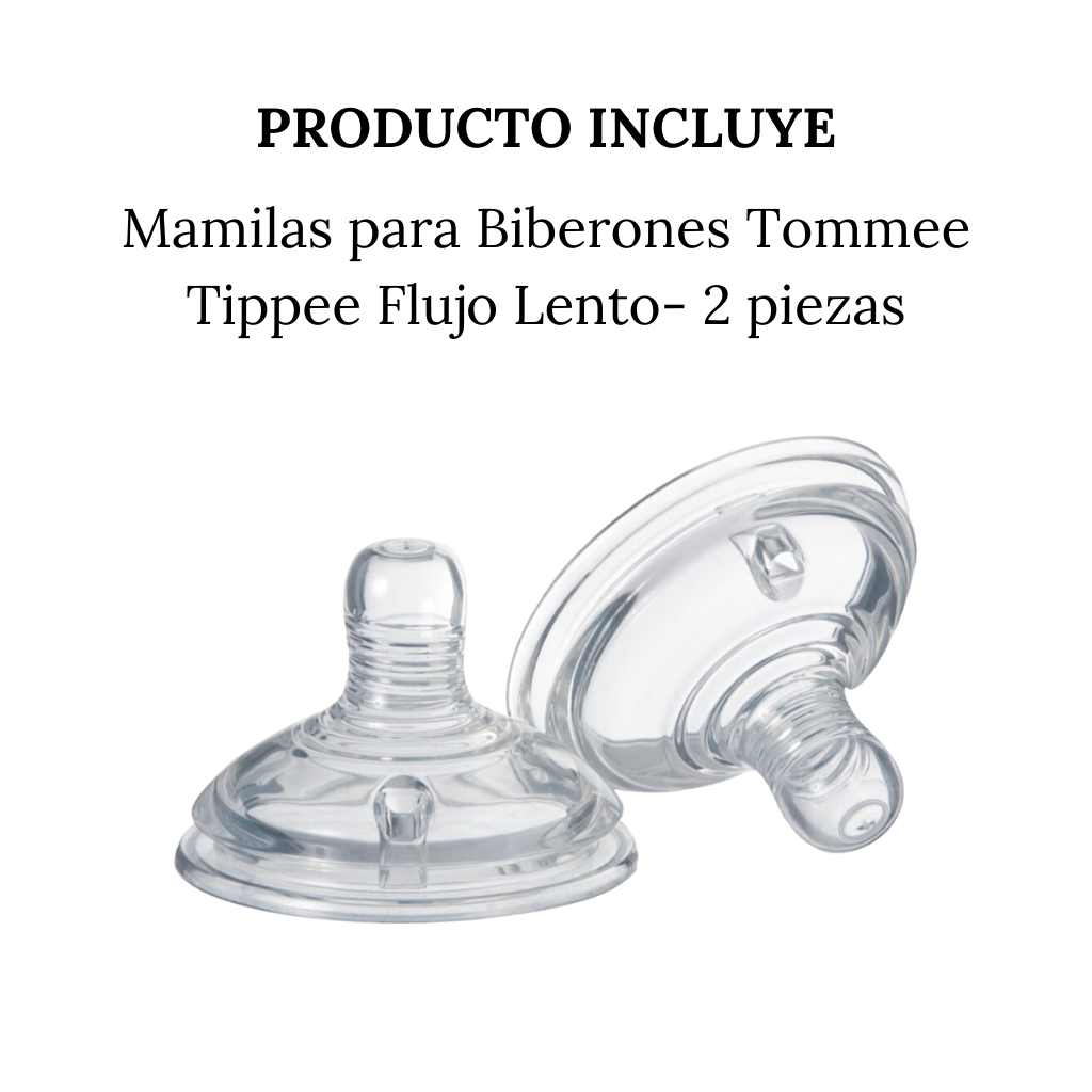 Mamila De Alimentación Tommee Tippee Flujo Lento 2 Pz - 0m+